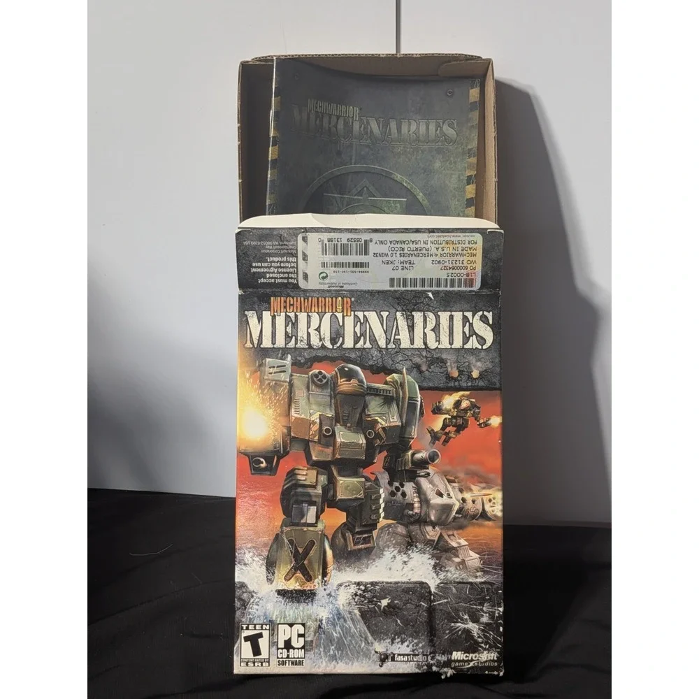 MechWarrior 4 Mercenaries PC CD-ROM Big Box Outer Box Inner Tray and Manual ONLY